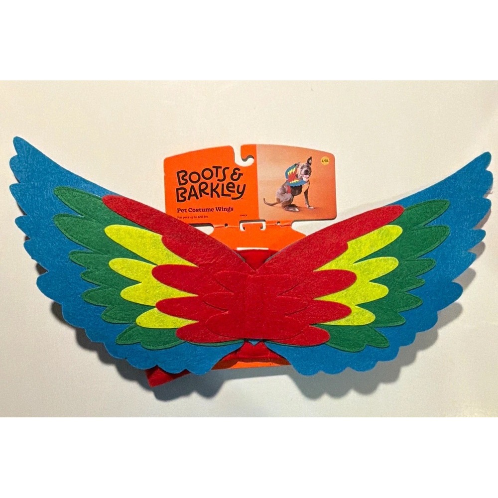 Boots & Barkley Pet Costume Wings Dog Accessory L/XL Felt Multicolor